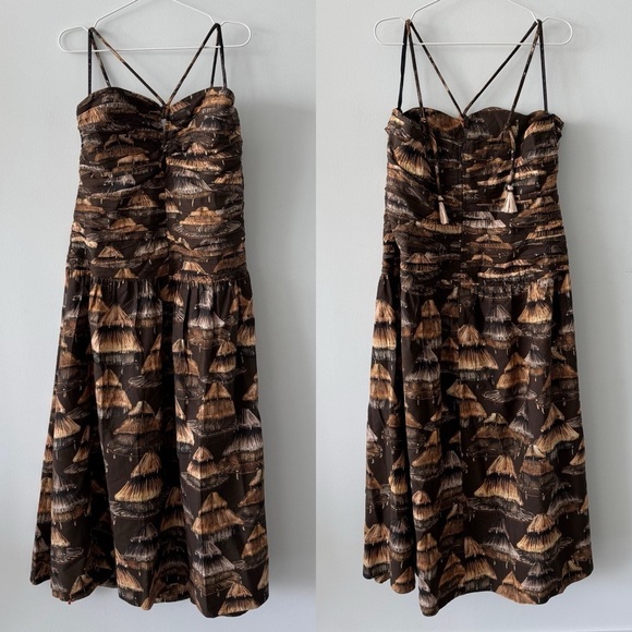 FARM RIO Shuhu Brown Sleeveless Maxi Dress - Picture 3 of 11